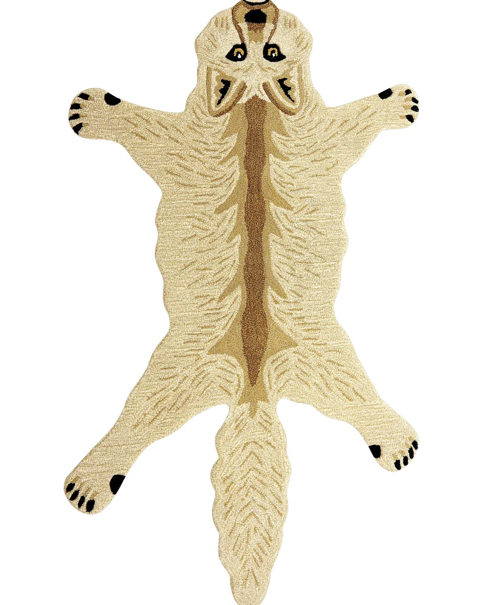 Tapete Para Criancas Em La Creme Impressao De Lobo 100 X 160 Cm Balto