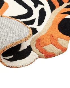 Tapete Para Criancas Em La Laranja Impressao De Tigre 100 X 155 Cm Rajah