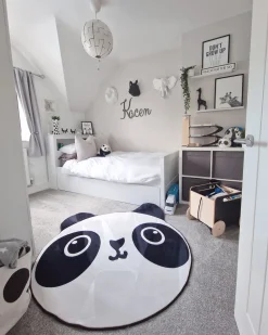 Tapete Para Criancas Preto E Branco 120 Cm Panda
