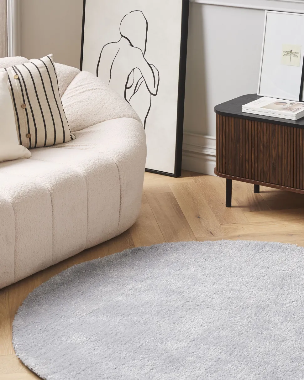 Tapete Redondo Cinzento Claro 140 Cm Demre