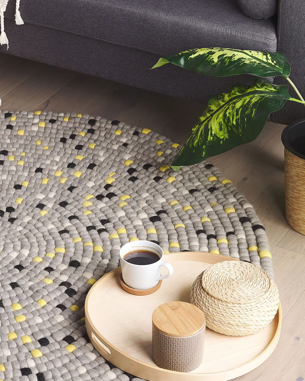 Tapete Redondo Cinzento Claro 140 Cm Penek