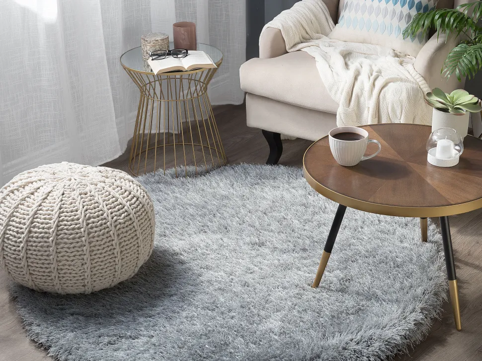 Tapete Redondo Cinzento Claro 140 Cm Cide