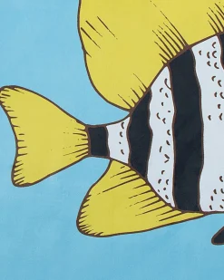 Tapete Redondo Com Padrao De Peixes 140 Cm Fizme