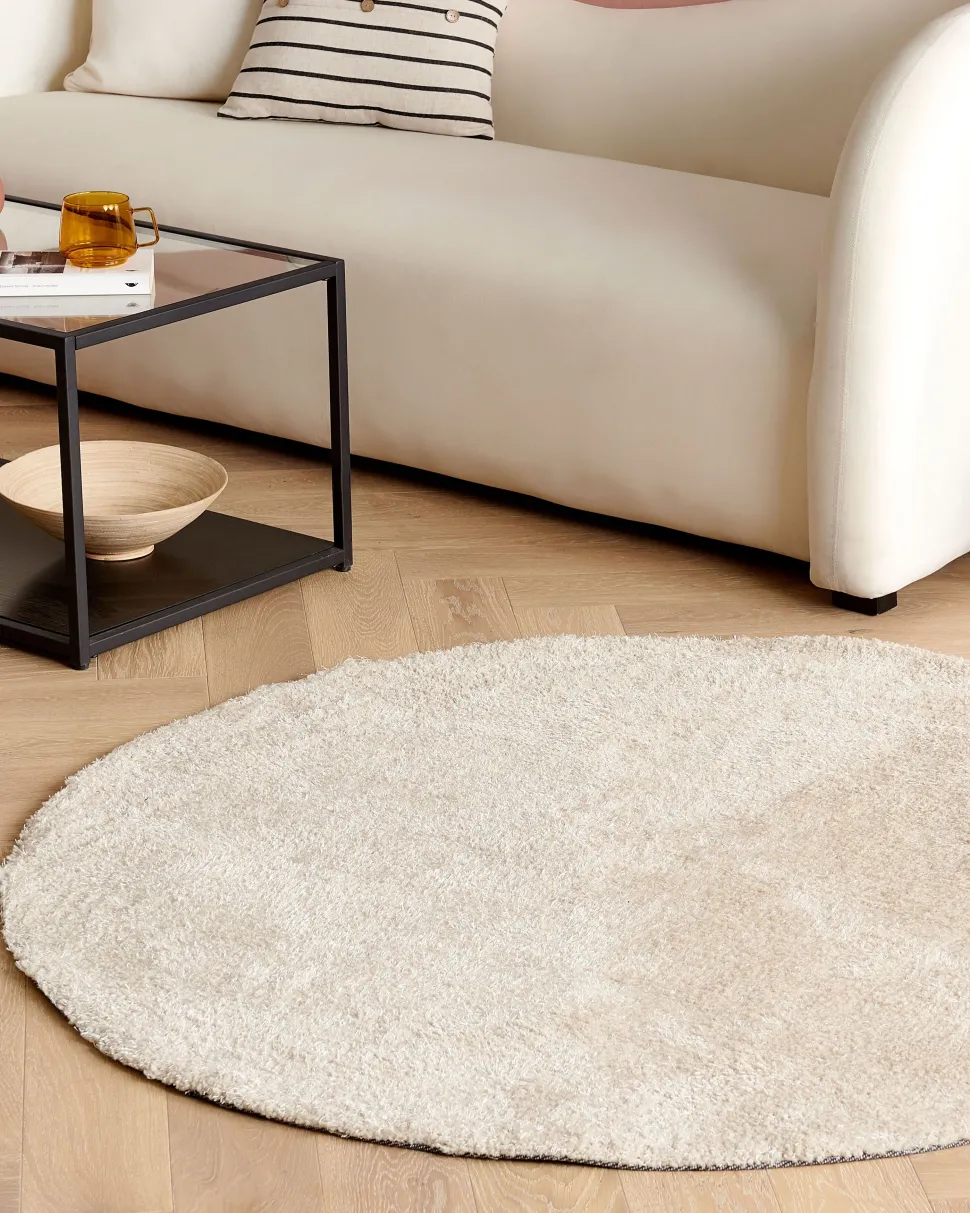 Tapete Redondo Creme Claro 140 Cm Demre