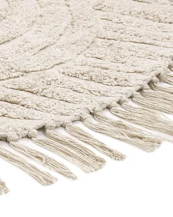 Tapete Redondo De Algodao Creme 140 Cm Halfeti