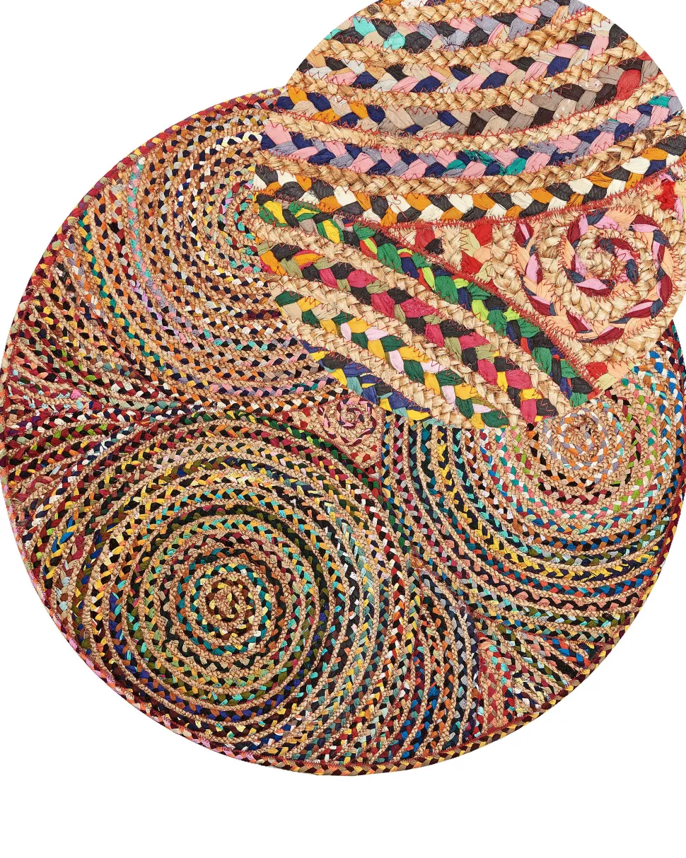 Tapete Redondo De Algodao Multicolor 140 Cm Yenice