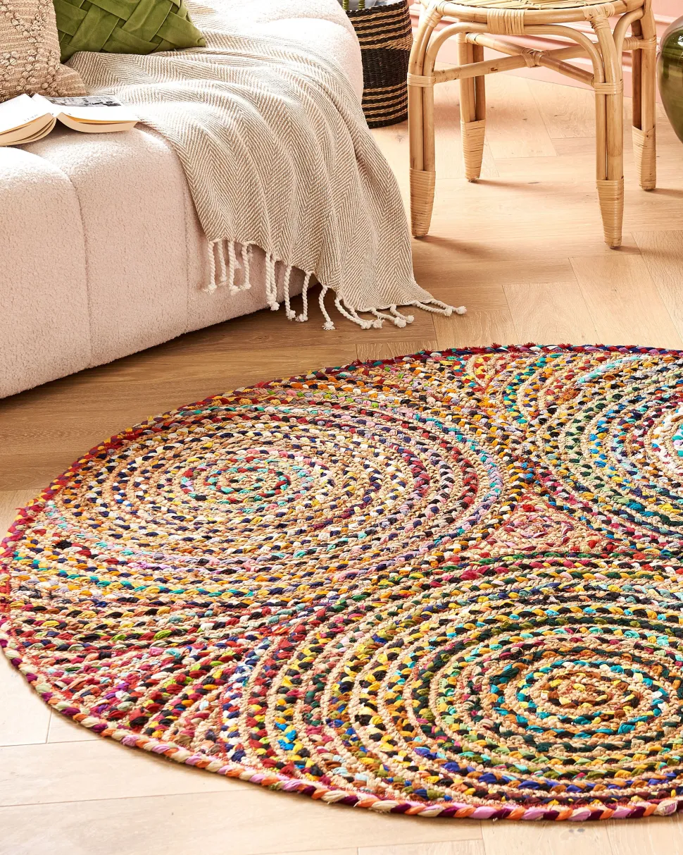 Tapete Redondo De Algodao Multicolor 140 Cm Yenice
