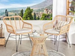 Tapete Redondo De Algodao Creme E Preto O 120 Cm Hizan