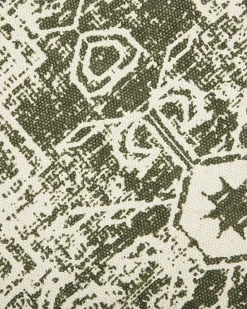 Tapete Redondo De Algodao Creme E Verde O 120 Cm Kahta