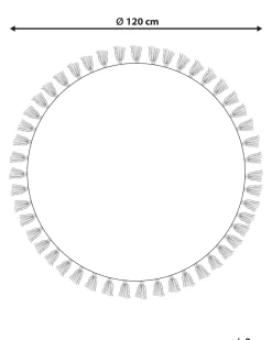 Tapete Redondo De Algodao Creme E Verde O 120 Cm Kahta