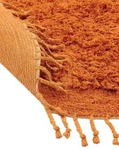 Tapete Redondo De Algodao Laranja 140 Bitlis