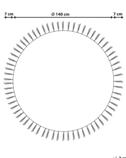Tapete Redondo De Juta Creme E Cinzenta 140 Cm Marts