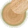 Tapete Redondo De Juta Creme E Verde 140 Cm Marts