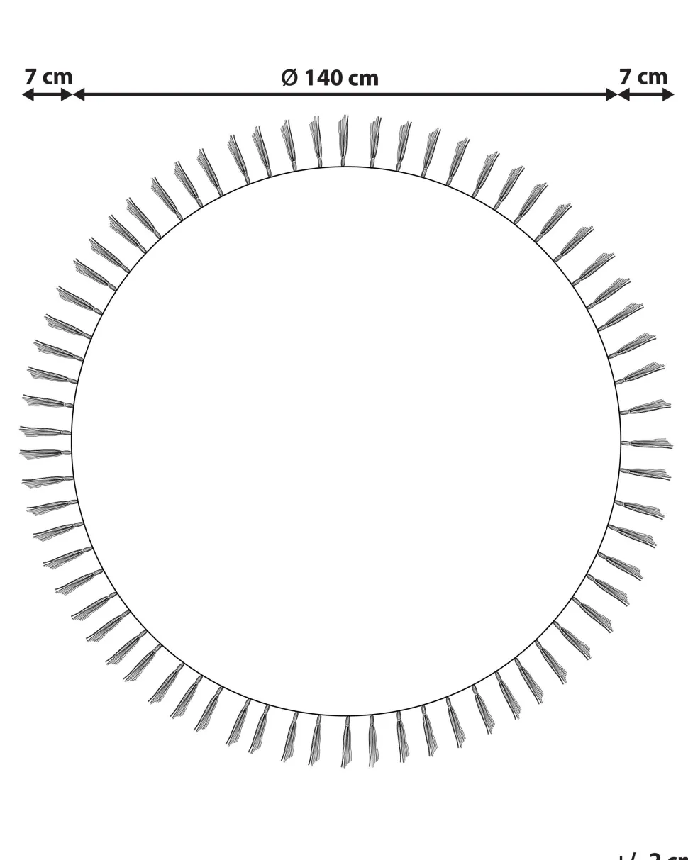 Tapete Redondo De Juta Creme E Verde 140 Cm Marts