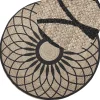 Tapete Redondo De Juta Creme E Preto 140 Cm Kullar