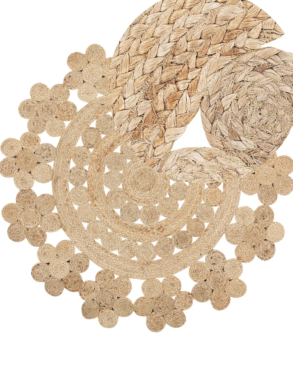 Tapete Redondo De Juta Creme O 120 Cm Birecik