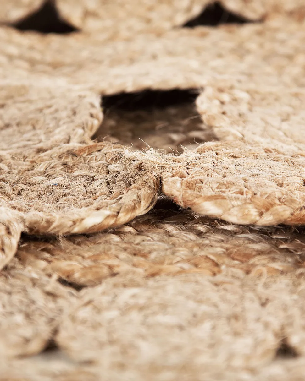 Tapete Redondo De Juta Creme O 120 Cm Birecik