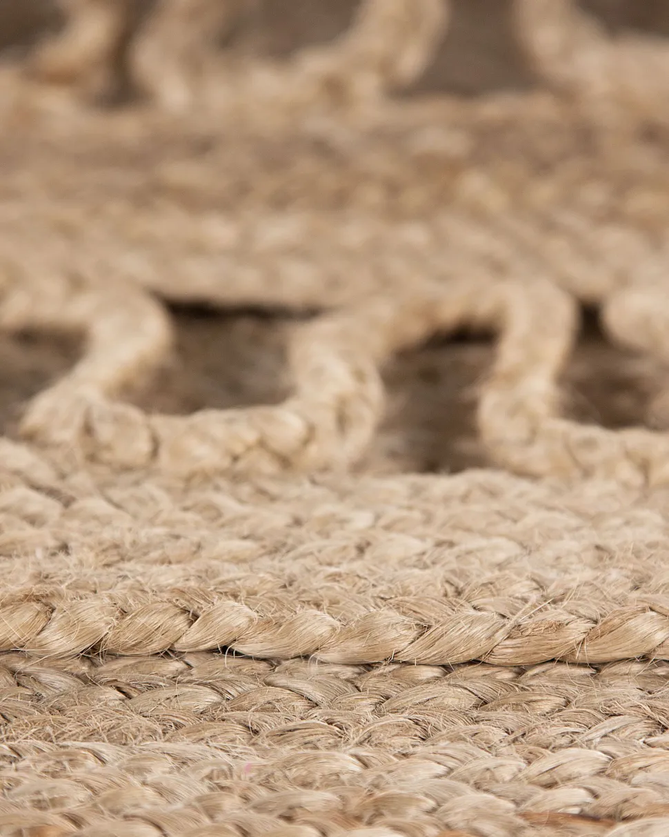 Tapete Redondo De Juta Creme O 120 Cm Dikili