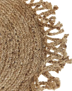 Tapete Redondo De Juta Creme 120 Cm Zonguldak