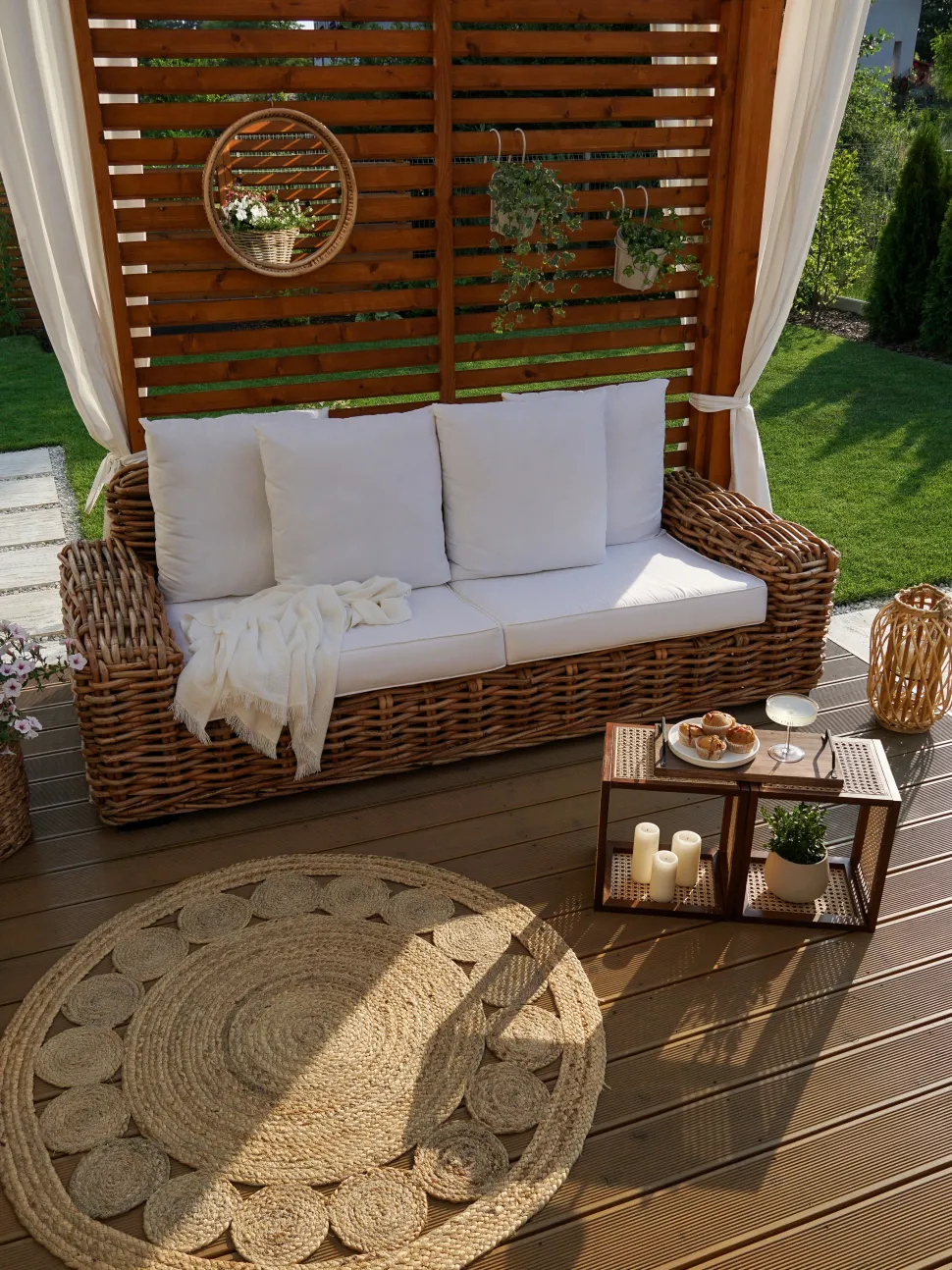 Tapete Redondo De Juta O 120 Cm Creme Ahlat