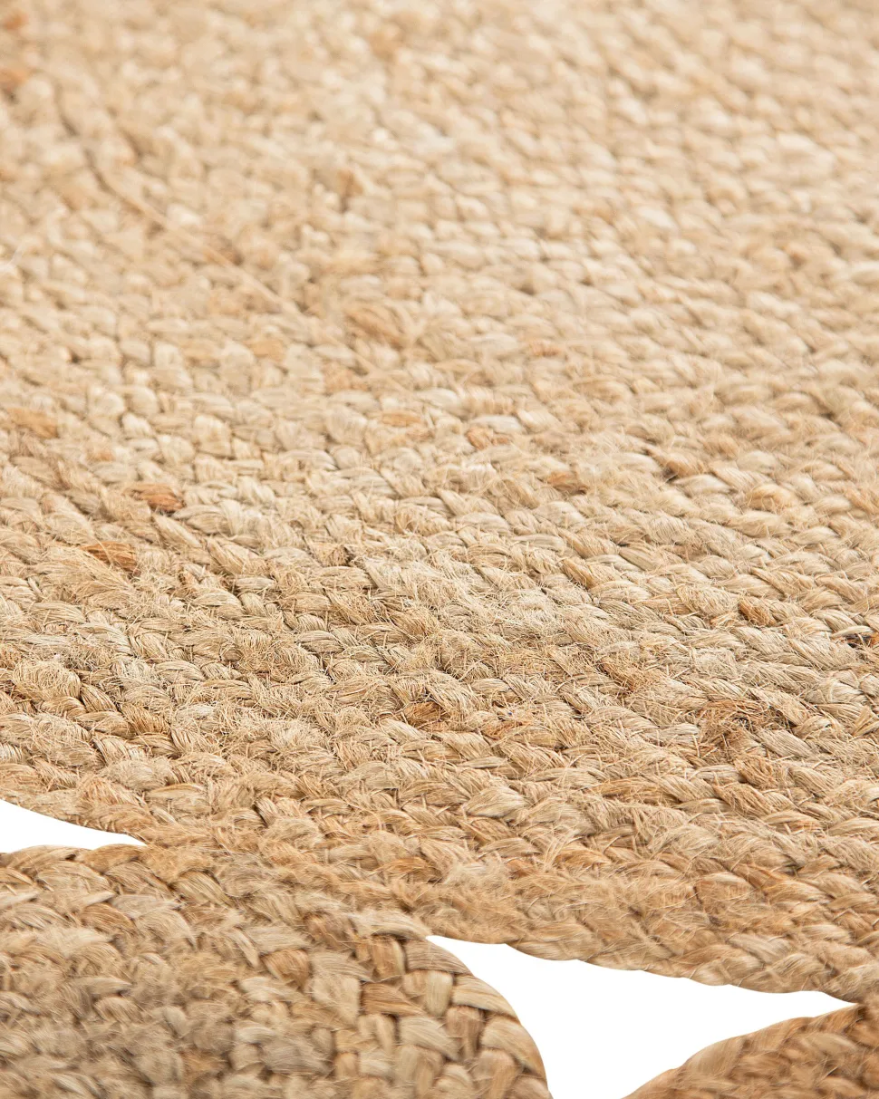 Tapete Redondo De Juta O 120 Cm Creme Ahlat