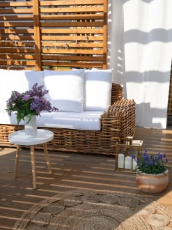 Tapete Redondo De Juta O 120 Cm Creme Ahlat