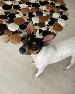 Tapete Redondo De Pele Genuina Castanha 140 Cm Sorgun