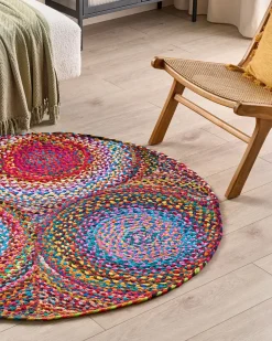 Tapete Redondo Em Algodao Multicolor 140 Cm Ladik
