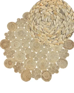 Tapete Redondo Em Juta Creme 135 Cm Gerdek