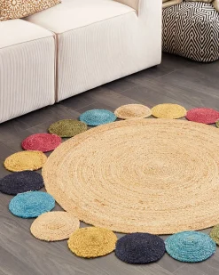 Tapete Redondo Em Juta Multicolor O 140 Cm Vostan