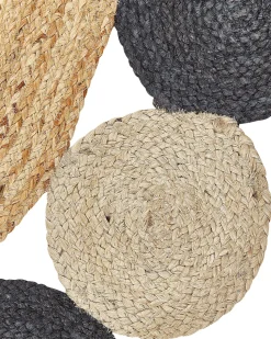 Tapete Redondo Em Juta Preta O 140 Cm Vostan