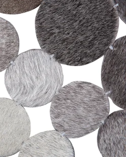 Tapete Redondo Em Pele Genuina Cinzenta 140 Cm Hilvan