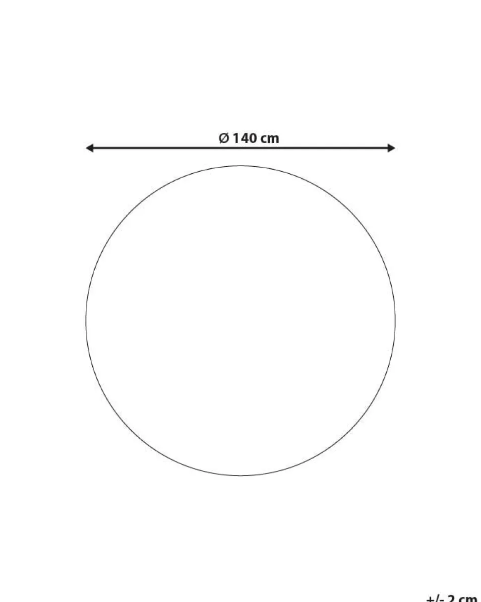 Tapete Redondo Em Pele Genuina Castanha E Creme 140 Cm Dutlar