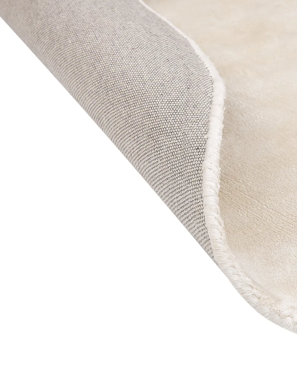 Tapete Redondo Em Viscose Creme Claro 140 Cm Gesi Ii