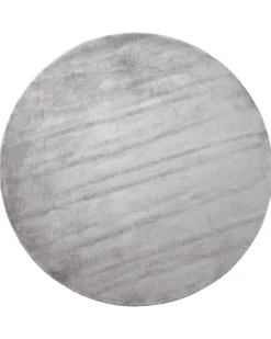Tapete Redondo Em Viscose Cinzenta Clara 140 Cm Gesi Ii