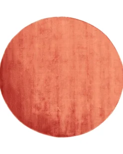 Tapete Redondo Em Viscose Laranja 140 Cm Gesi Ii