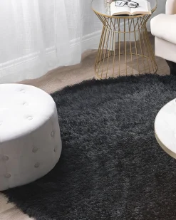 Tapete Redondo Preto 140 Cm Cide