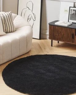 Tapete Redondo Preto 140 Cm Demre