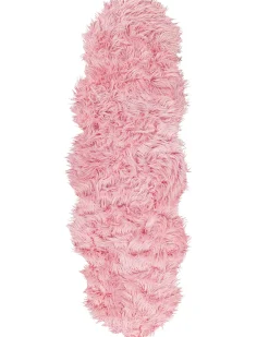 Tapete Tipo Pele De Ovelha Rosa 180 X 60 Cm Mamungari