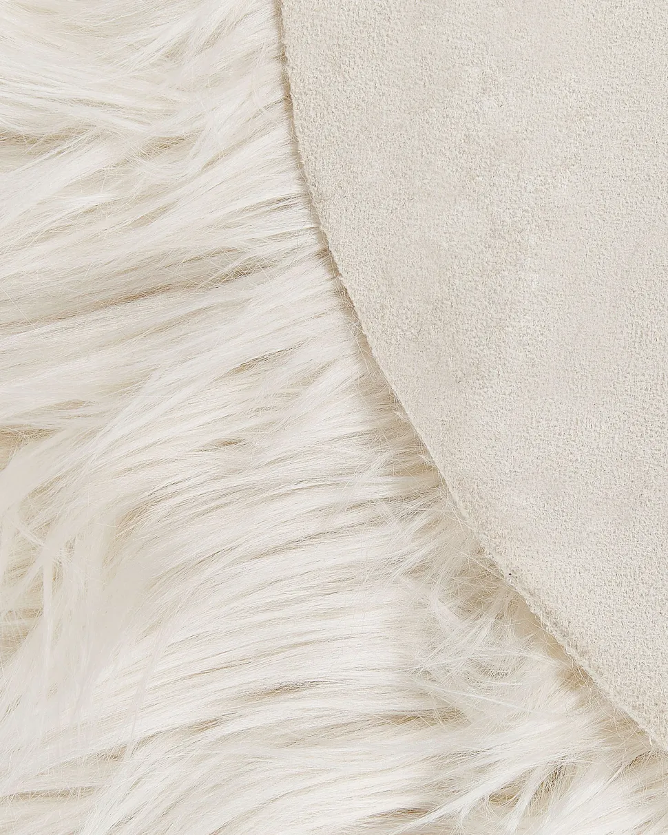 Tapete Tipo Pele De Ovelha Creme 180 X 60 Cm Mamungari