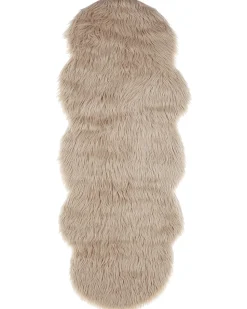 Tapete Tipo Pele De Ovelha Cor De Areia 180 X 60 Cm Mamungari