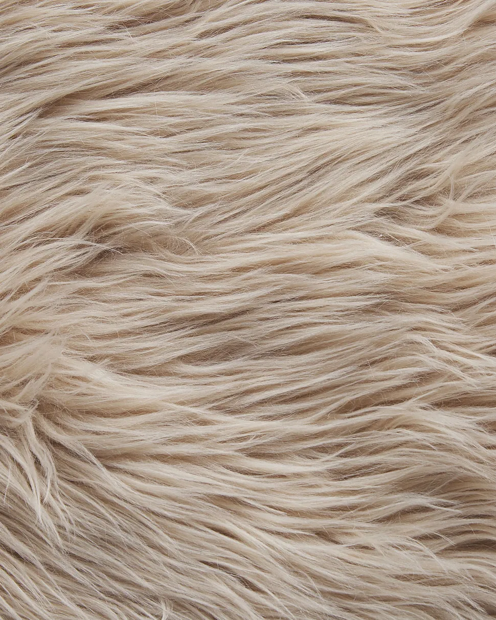 Tapete Tipo Pele De Ovelha Cor De Areia 180 X 60 Cm Mamungari