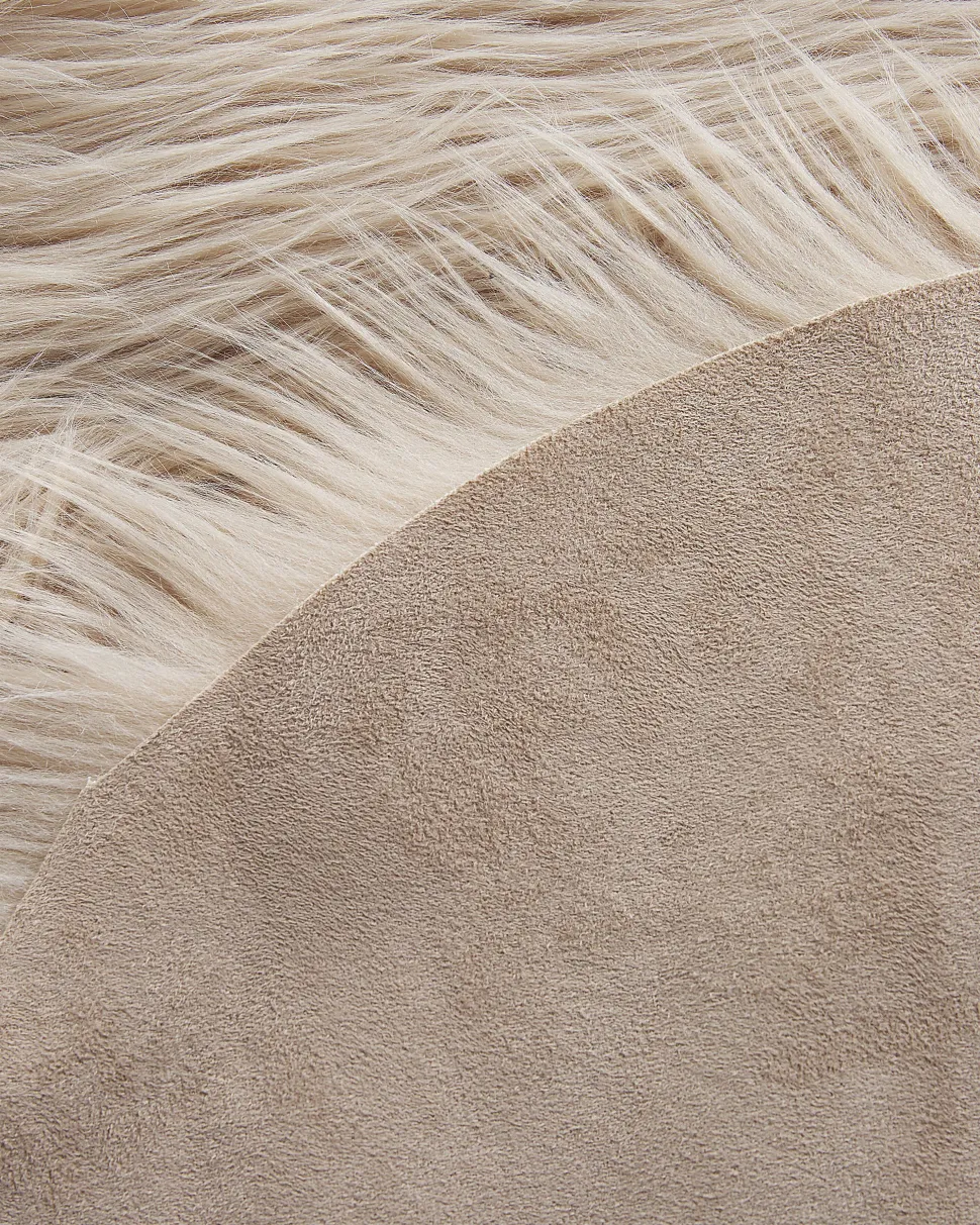 Tapete Tipo Pele De Ovelha Cor De Areia 180 X 60 Cm Mamungari