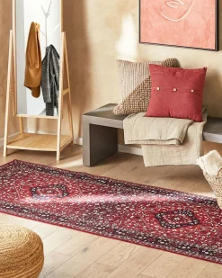 Tapete Vermelho Escuro 80 X 300 Cm Vadkadam