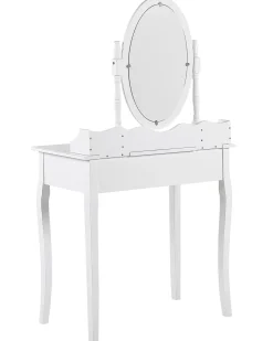 Toucador Com 1 Gaveta E Banco Branco Soleil