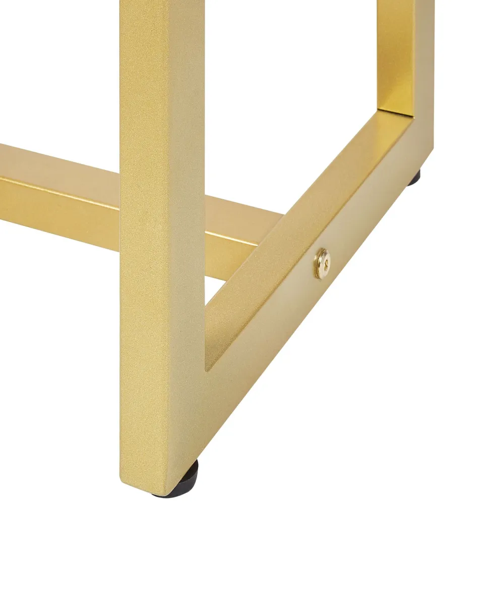 Toucador Com 4 Gavetas E Banco Branco E Dourado Auxon