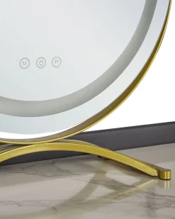 Toucador Com 2 Gavetas E Banco Cinzento E Dourado Surin