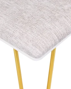 Toucador Com 2 Gavetas E Banco Branco E Dourado Caen