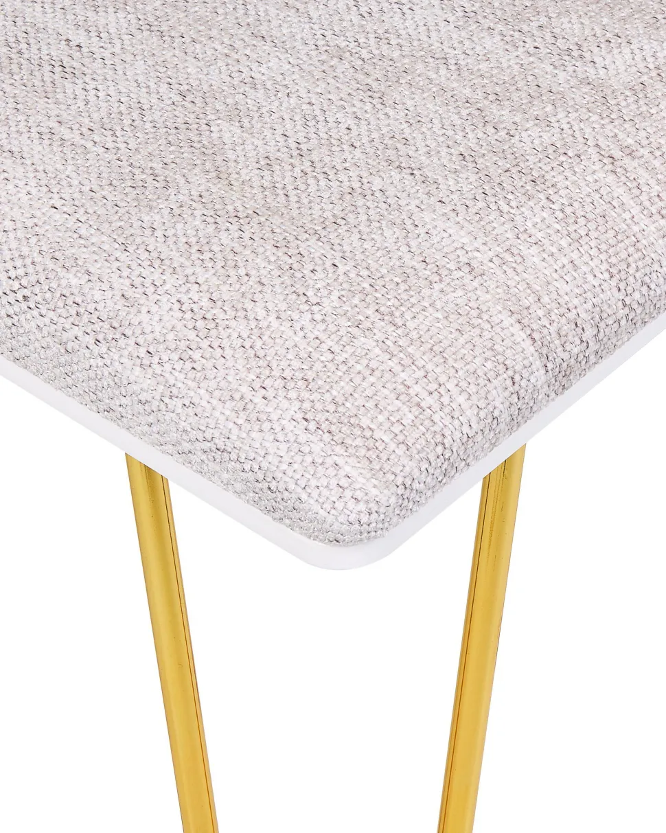 Toucador Com 2 Gavetas E Banco Branco E Dourado Caen