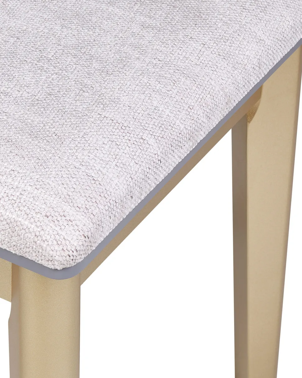 Toucador Com 4 Gavetas E Banco Cinzento E Dourado Fedry